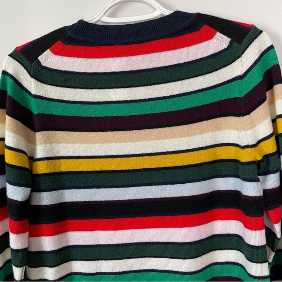 J. Crew Cashmere Crewneck Sweater in Multistripe Size Medium - Picture 6 of 8
